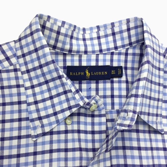 𝅺Ralph Lauren Cotton Button Down Long Sleeve Plaid. Sz XLT - Picture 2 of 5